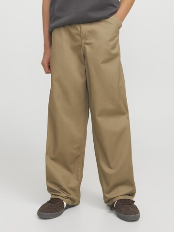 Jack & Jones Junior Свободный крой Штаны 'JPSTALEX CLEAN JJWORKER' в Коричневый: спереди
