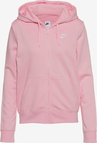 Nike Sportswear Zip-Up Hoodie 'Club Fleece' in Pink: front