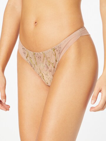 ETAM Thong in Beige: front