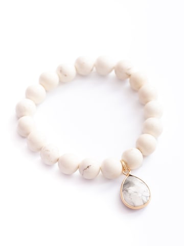 Secret Stones Bracelet 'Luna Shield' in White: front