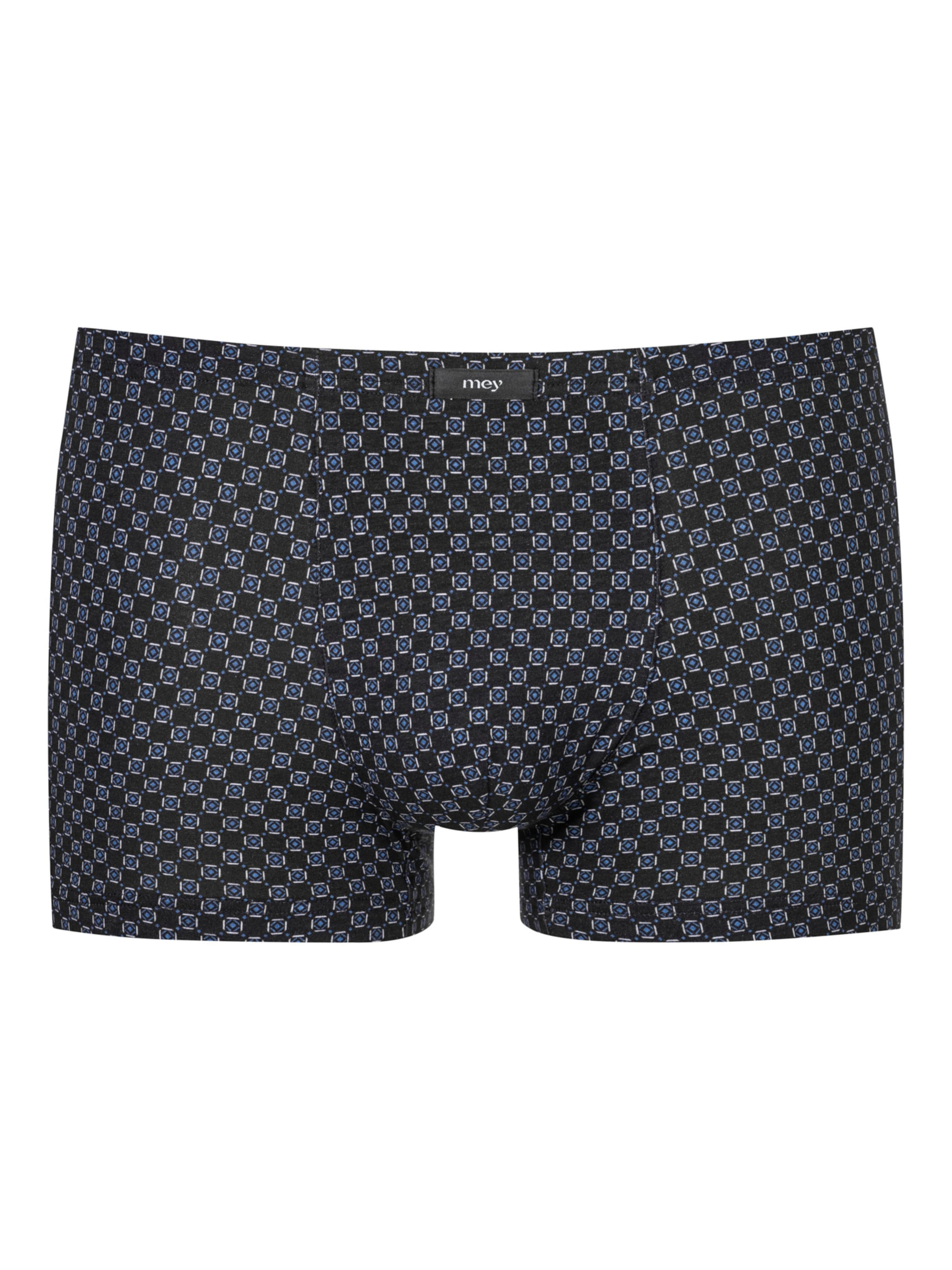 Mey Boxershorts ' White Squares ' in Grijs: voorkant