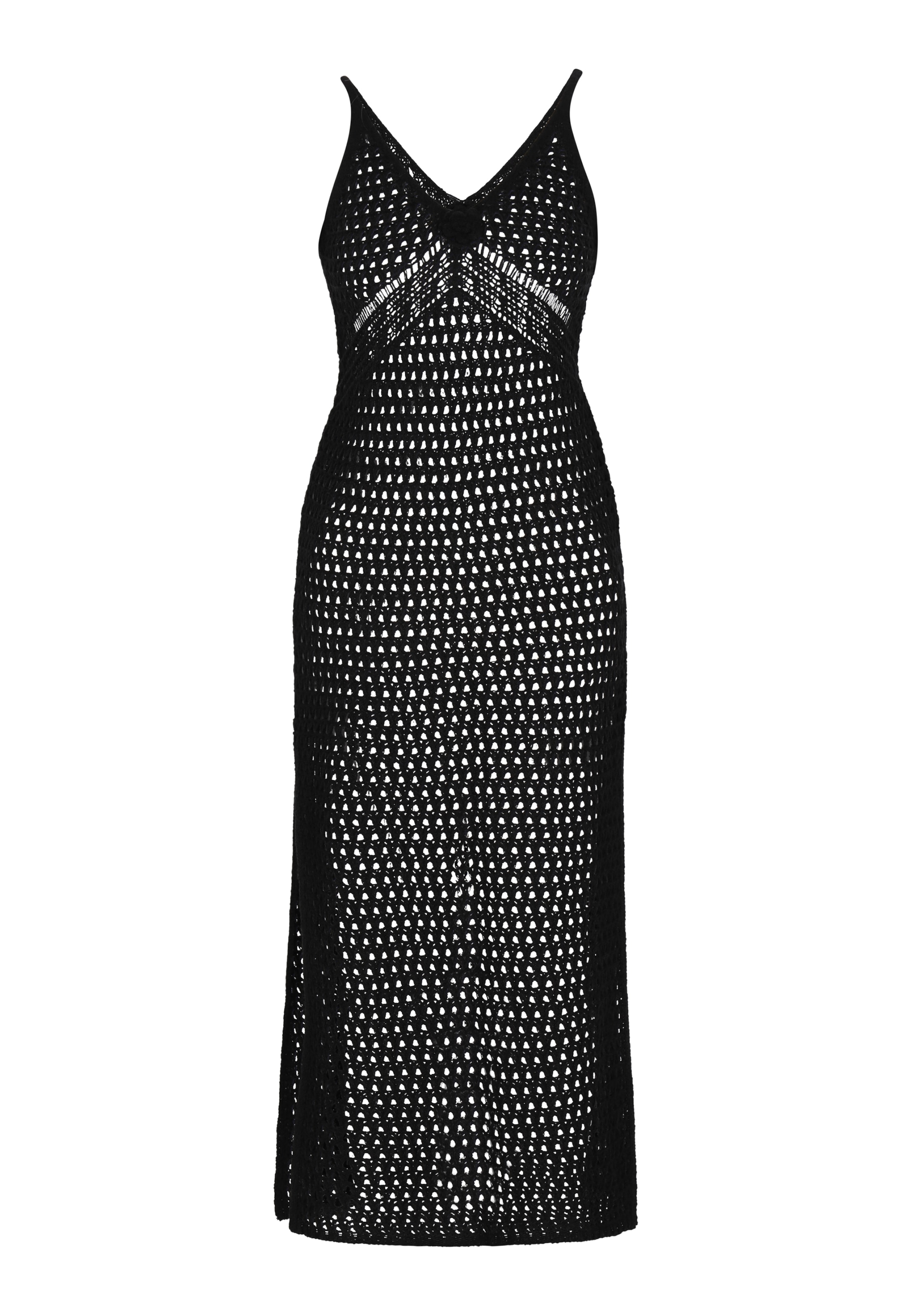 IZIA Úpletové šaty 'Spring Summer' – černá: přední strana