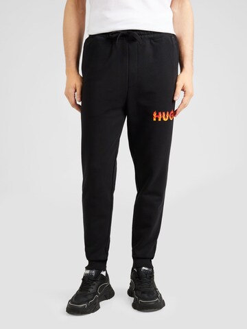 HUGO Tapered Pants 'Drada' in Black: front