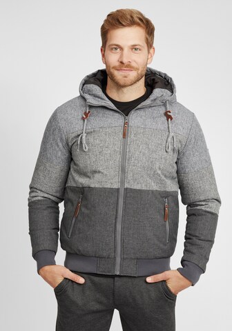 INDICODE JEANS Between-Season Jacket 'Hannibal' in Grey: front