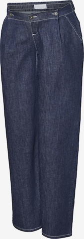 MAMALICIOUS Wide Leg Plisserte jeans 'HAMPTON' i blå