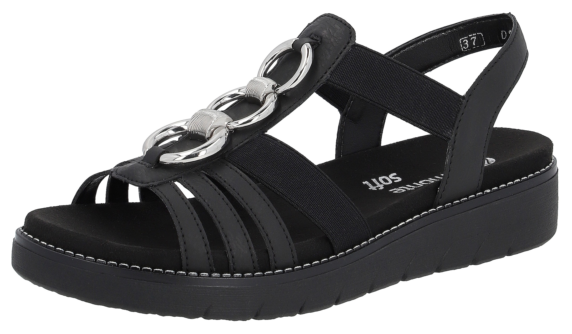 REMONTE Sandals in Black: front
