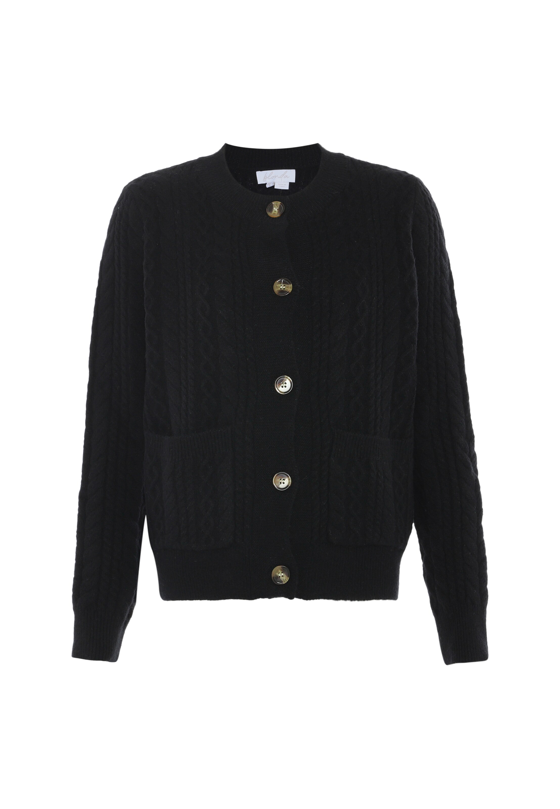 BLONDA Вязаная кофта в Черный: спереди