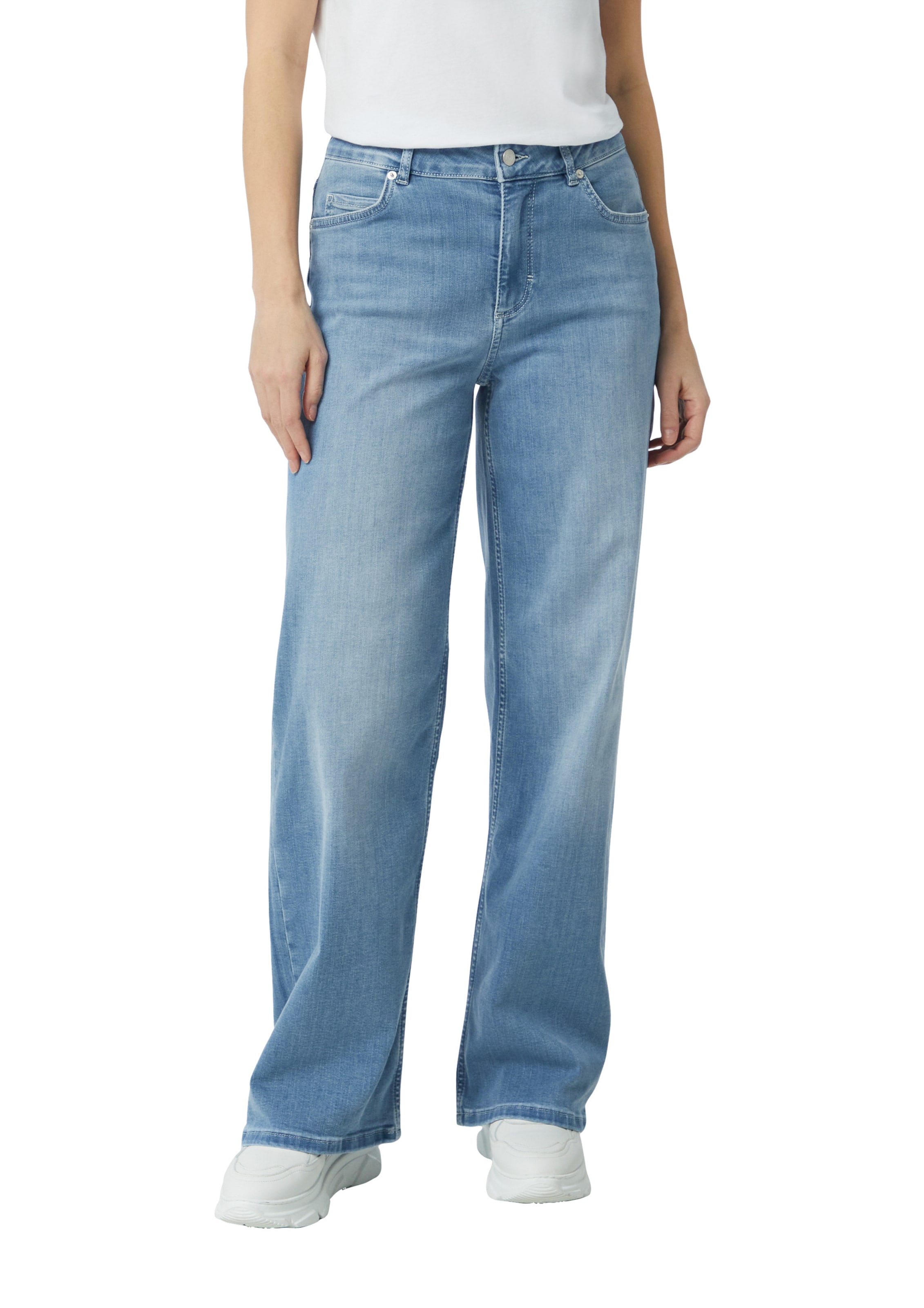 comma casual identity Wide leg Jeans in Blauw: voorkant