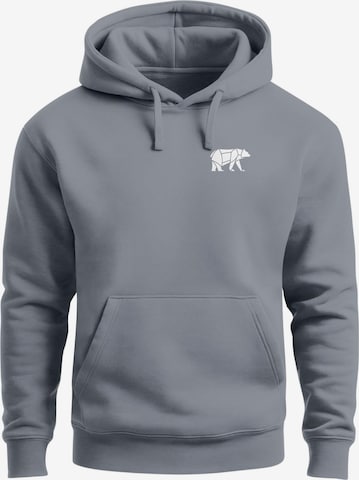 Neverless Sweatshirt 'Bär Lineart Polygon' in Grau: Vorderseite