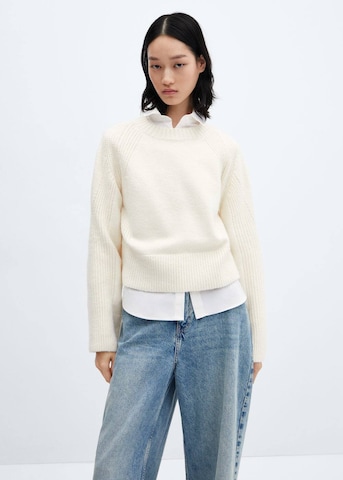 MANGO Pullover 'Confundo' i hvid: forside