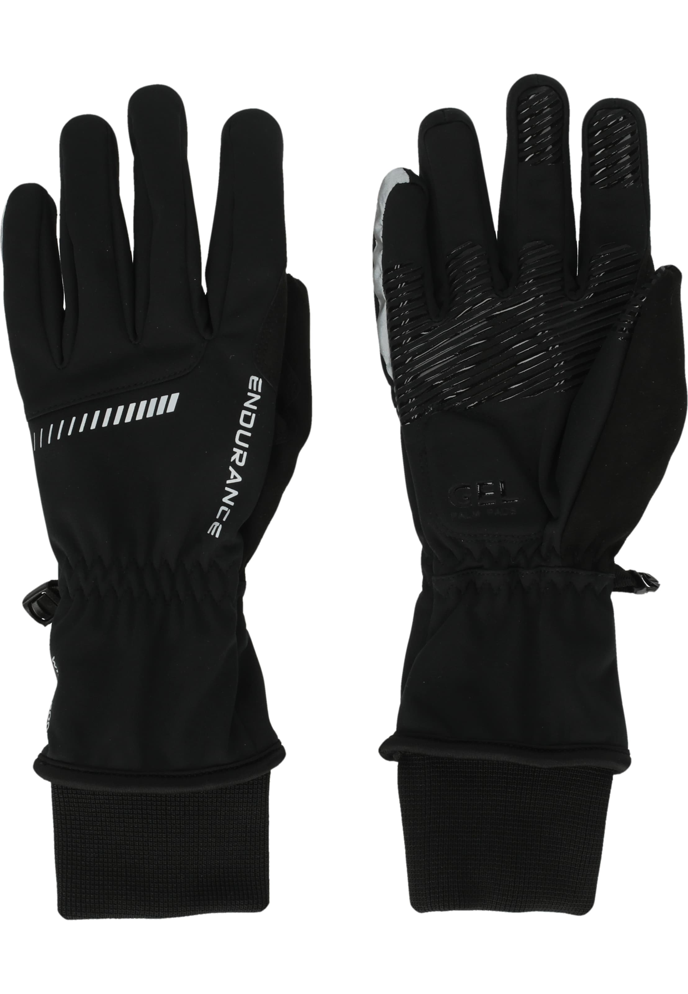 ENDURANCE Fingerhandschuhe 'Stena' in Schwarz: Vorderseite