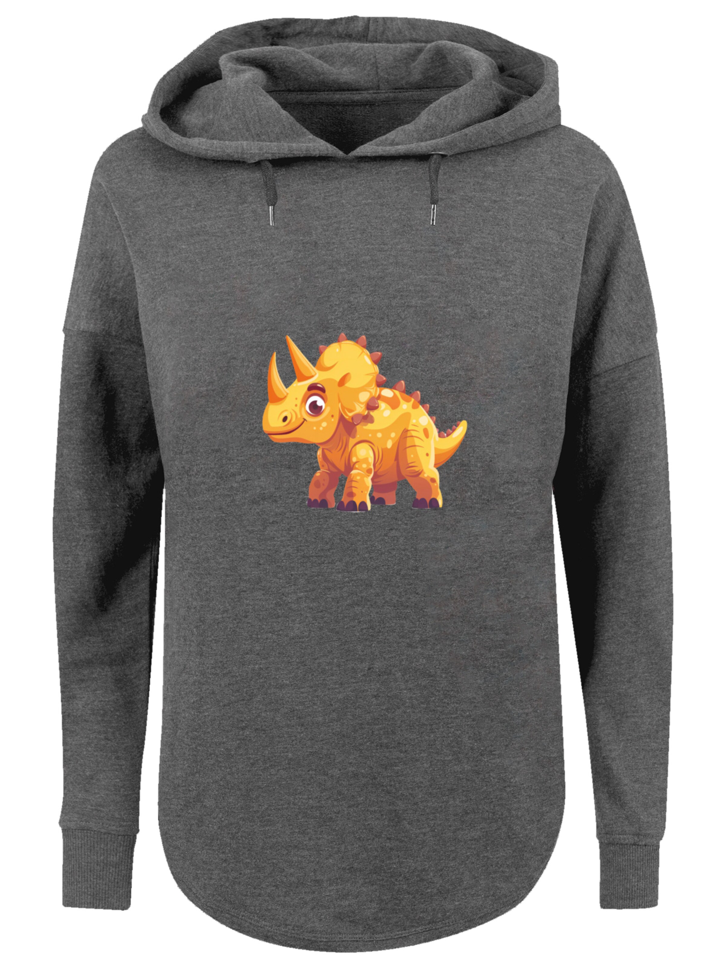F4NT4STIC Pullover 'Süßer Triceratops Dinosaurier' in Grau: Vorderseite