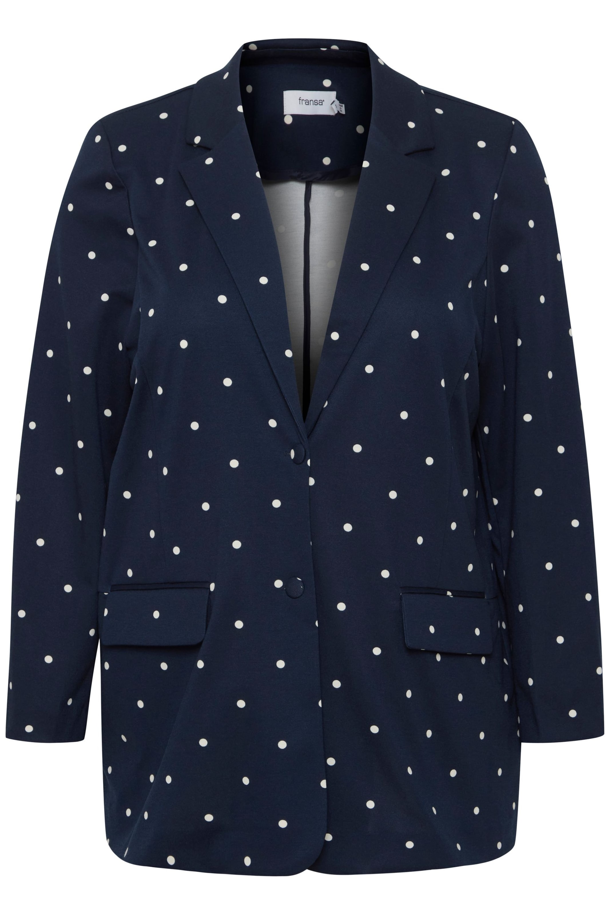Fransa Curve Blazer 'Blenda' in Blue: front