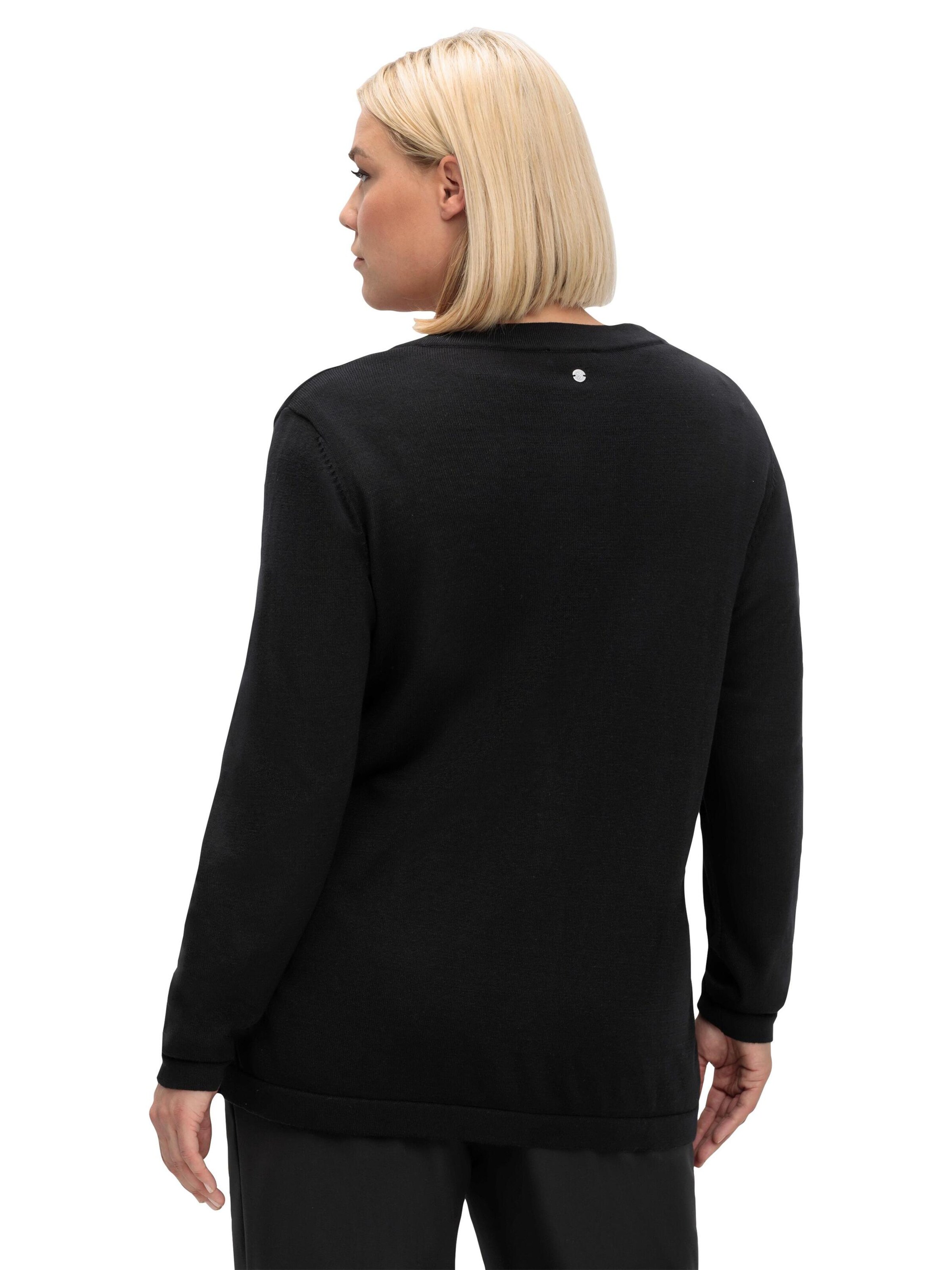 SHEEGO Strickjacke in Schwarz