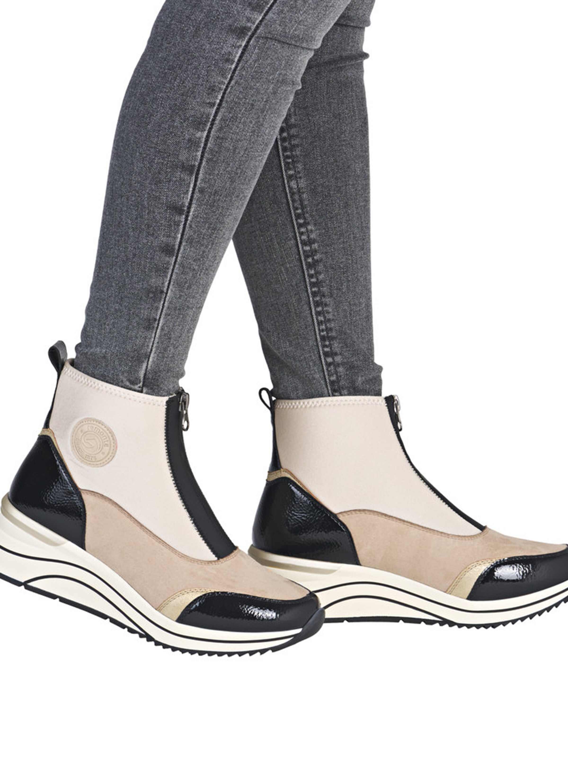 REMONTE Nízké kozačky – béžová