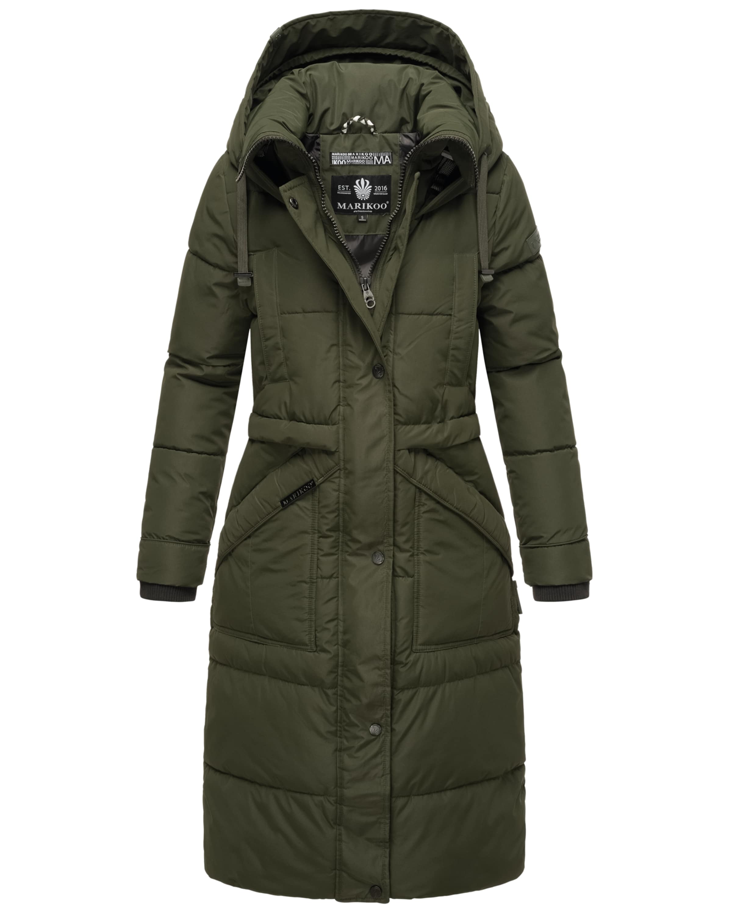 MARIKOO Winter coat 'Ayumii' in Green: front