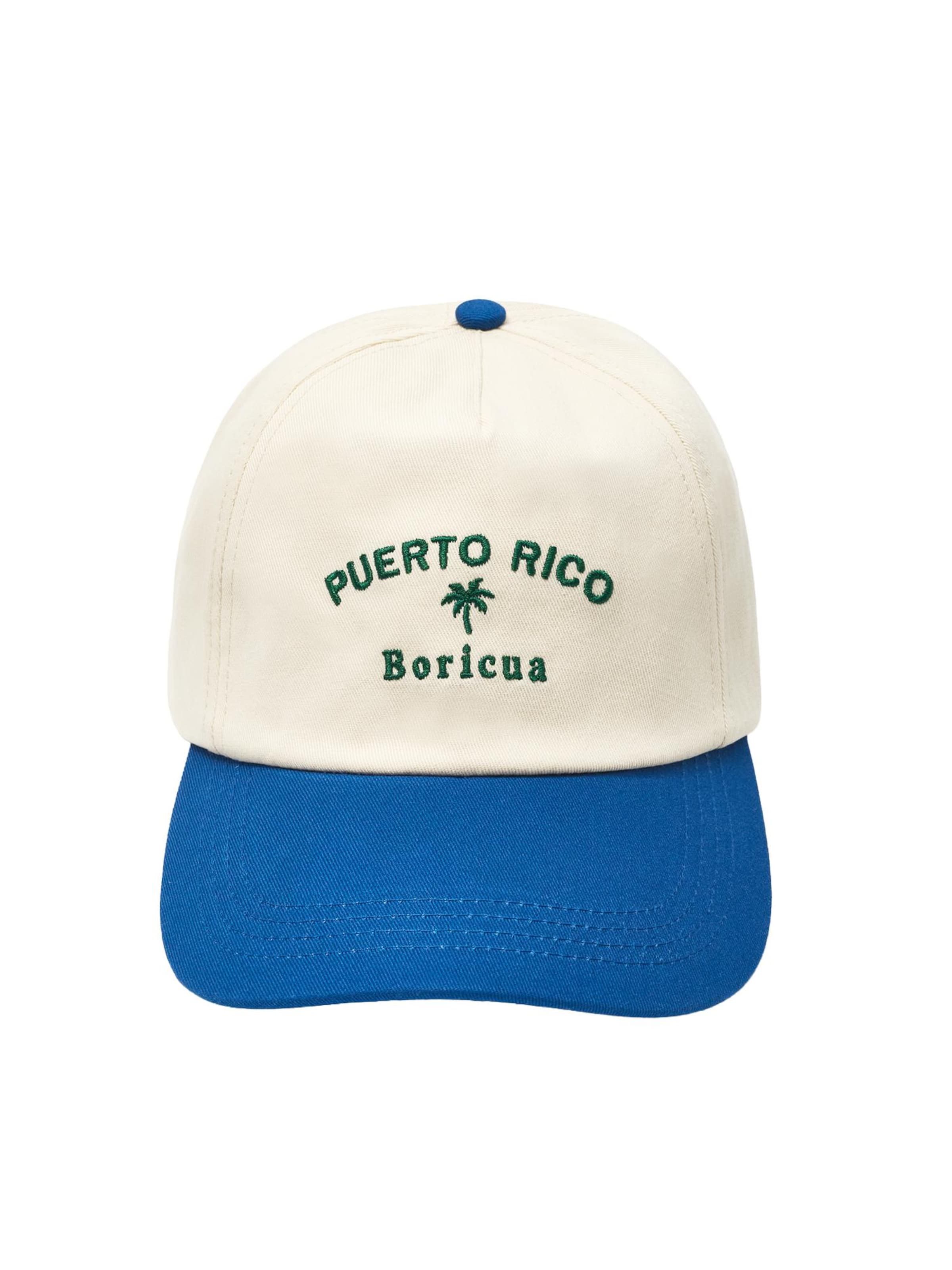 kék / sötétzöld / természetes fehér Pull&Bear Sapkák 'PUERTO RICO BORIQUA' - 55-60, Termék nézet