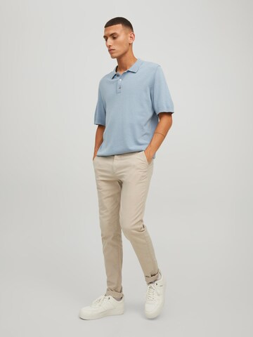 JACK & JONES Úzky strih Chino nohavice 'Marco' - Béžová