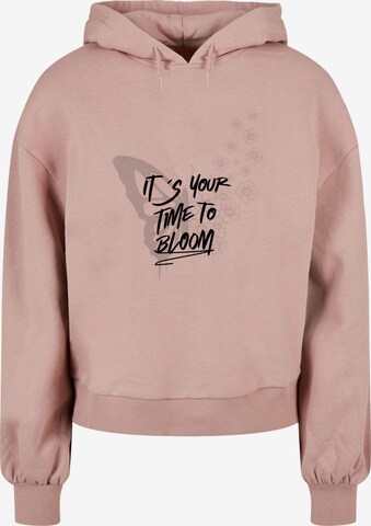 Merchcode Sweatshirt 'Its Your Time To Bloom' in Pink: front