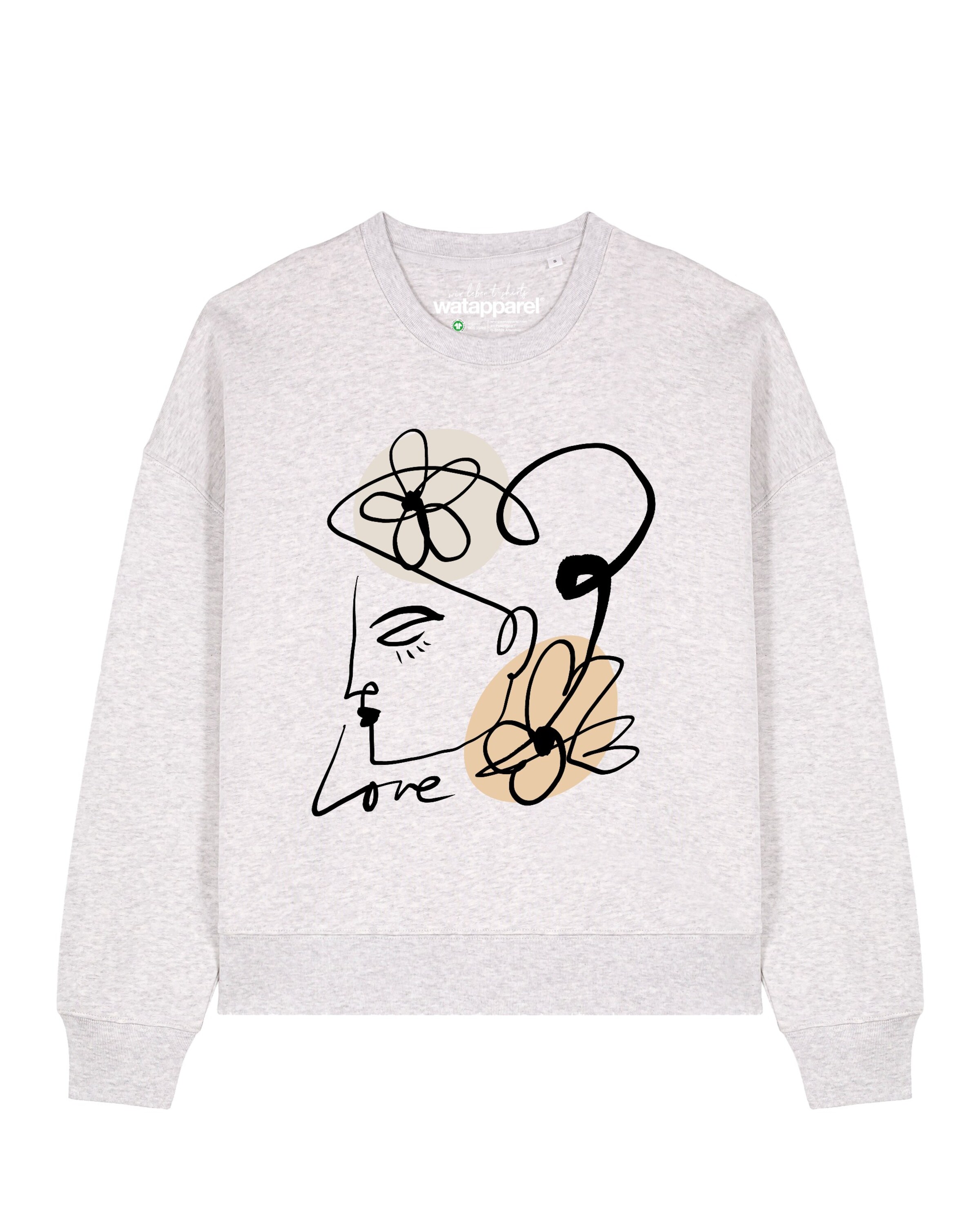 Sweat-shirt ' Self Love ' Watapparel en gris : devant
