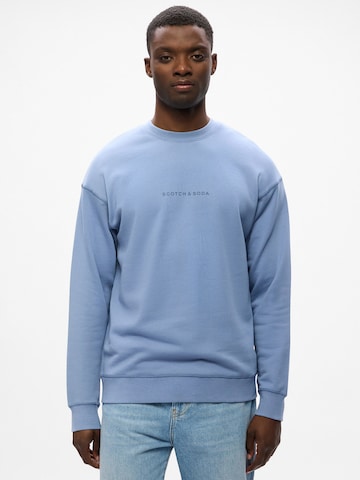 SCOTCH & SODA Mikina 'Seasonal Core' – modrá: přední strana