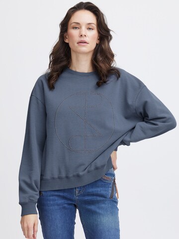 PULZ Jeans Sweatshirt 'MALLIE' in Blauw: voorkant