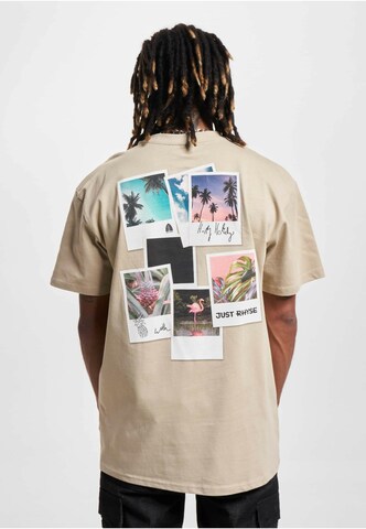 Just Rhyse Shirt 'Happy Holidays' in Beige: voorkant