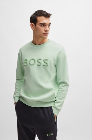 BOSS Sweatshirt 'Salbo' in Green: front