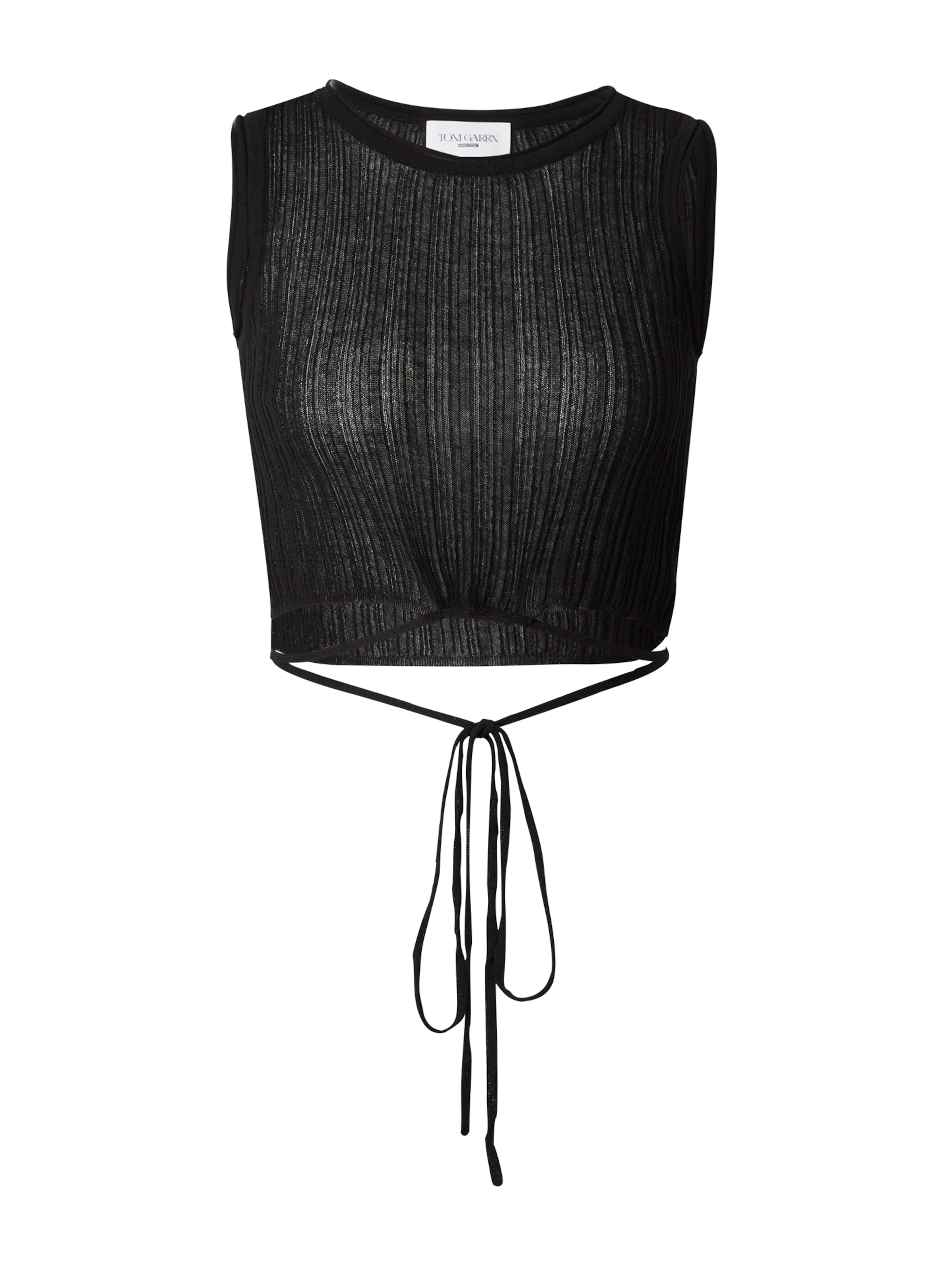 ABOUT YOU x Toni Garrn Gebreide top &#x27;Salma&#x27; in de kleur Zwart, Productweergave