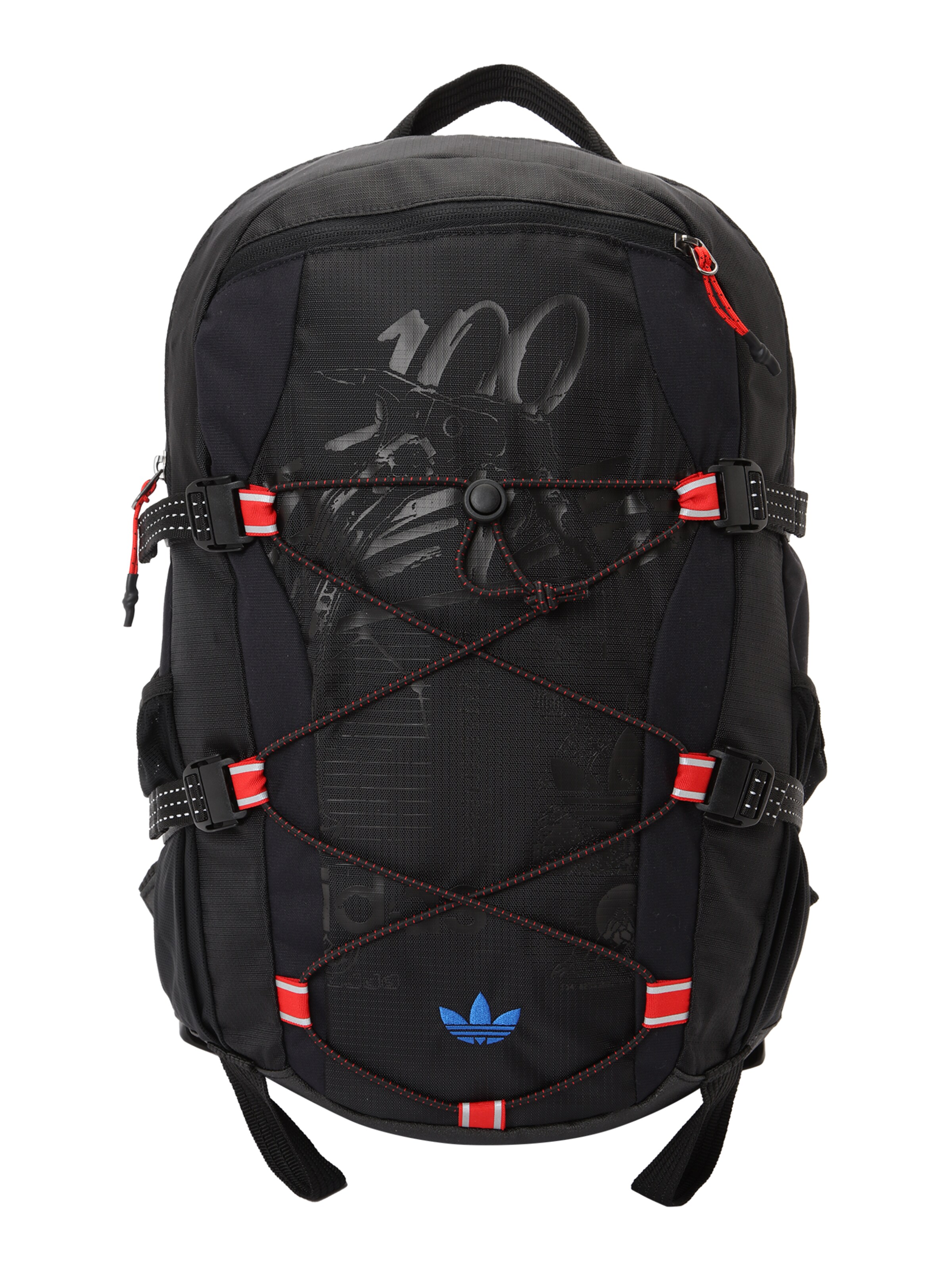 ADIDAS ORIGINALS Rucksack '100 Thieves' in blau / anthrazit / rot / schwarz, Produktansicht
