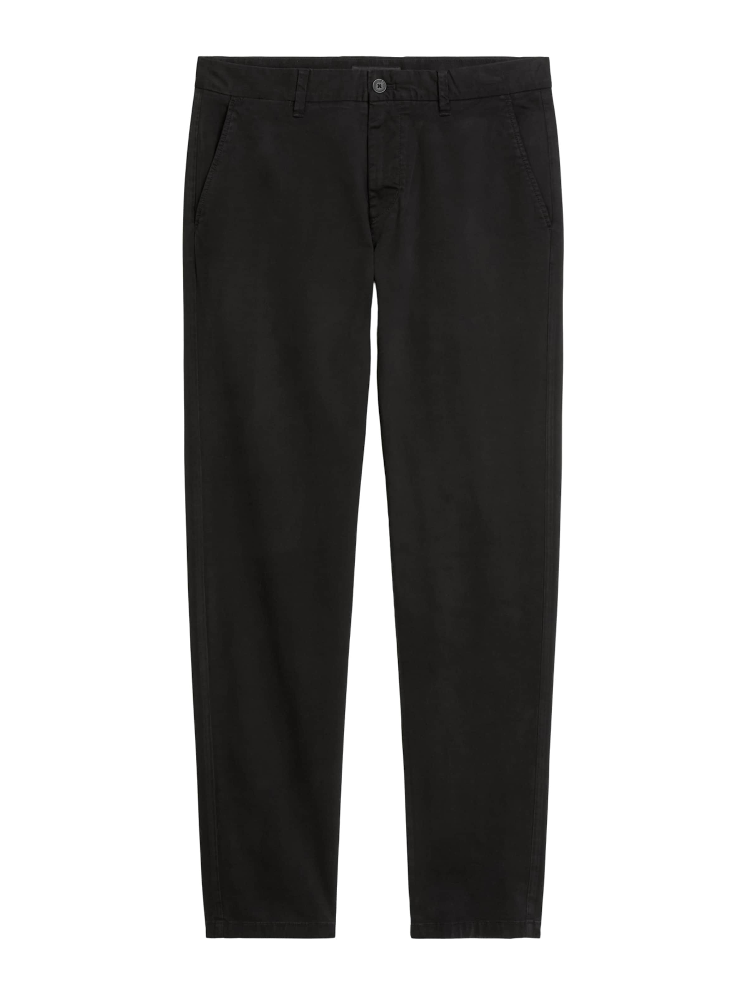 Marc O'Polo Tapered Chino Pants 'Osby' in Black: front