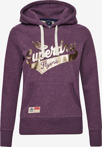 Sweat-shirt Superdry en violet : devant