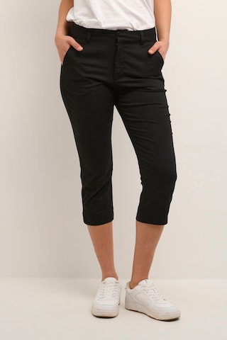 Coupe slim Pantalon 'Lea' Kaffe en noir : devant