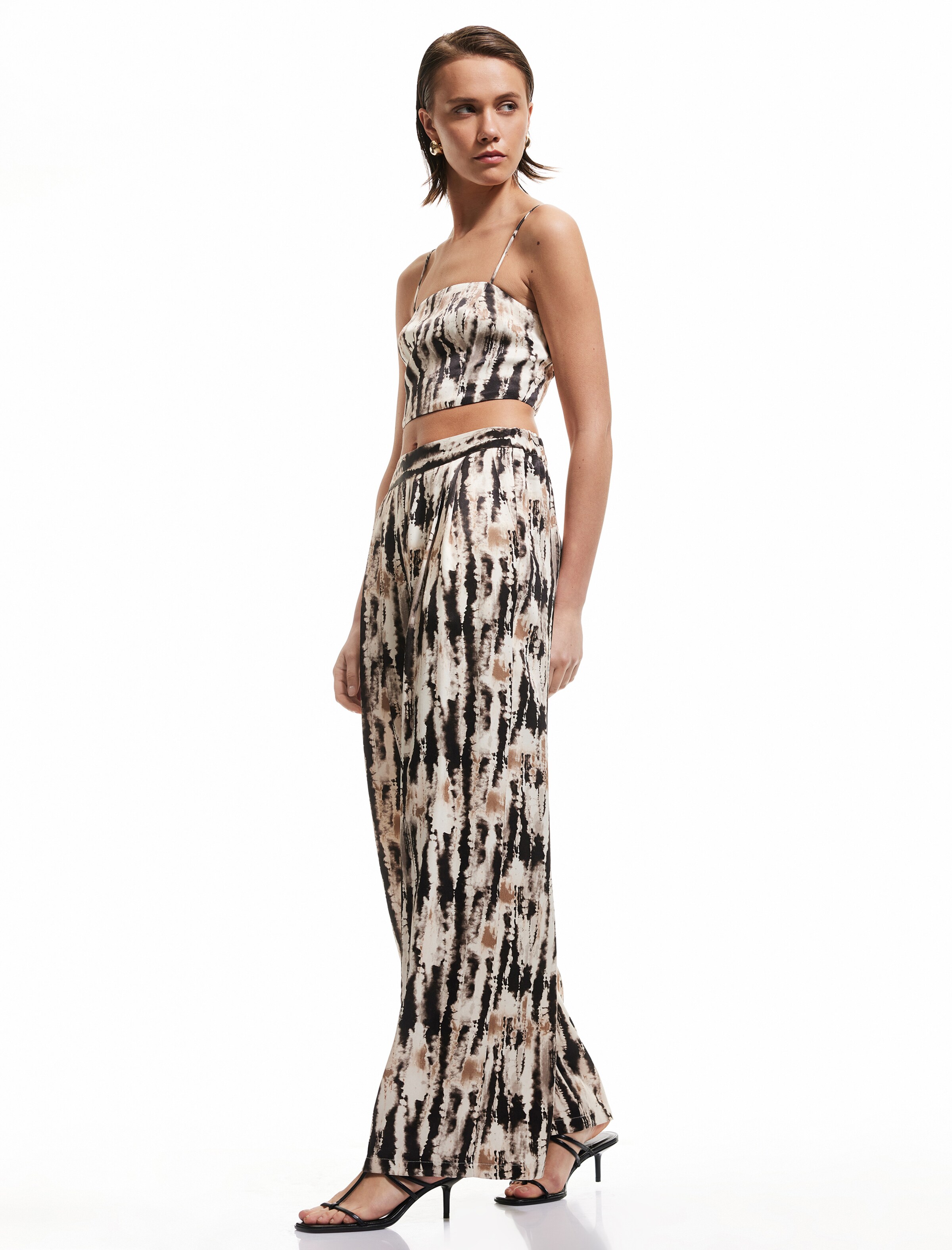 Koton Wide leg Bandplooibroek in Beige