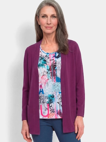 Goldner Knit Cardigan in Purple: front