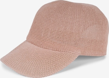 styleBREAKER Cap 'Papierstroh Baseball Cap' in Pink: Vorderseite