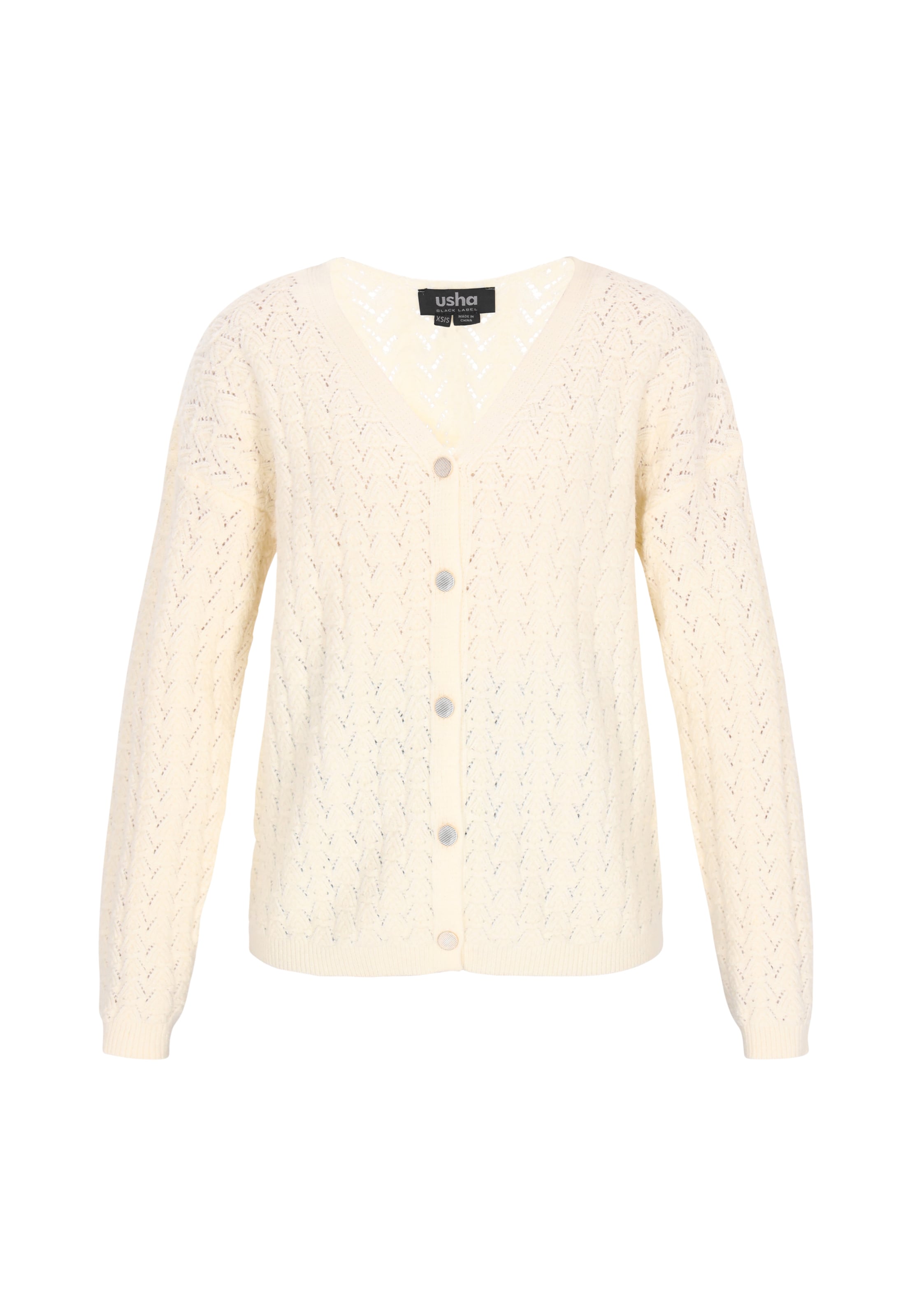 Cardigan usha BLACK LABEL en blanc : devant