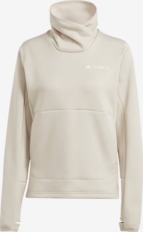 ADIDAS TERREX Athletic Sweatshirt 'Xperior Medium Fleece' in Beige: front
