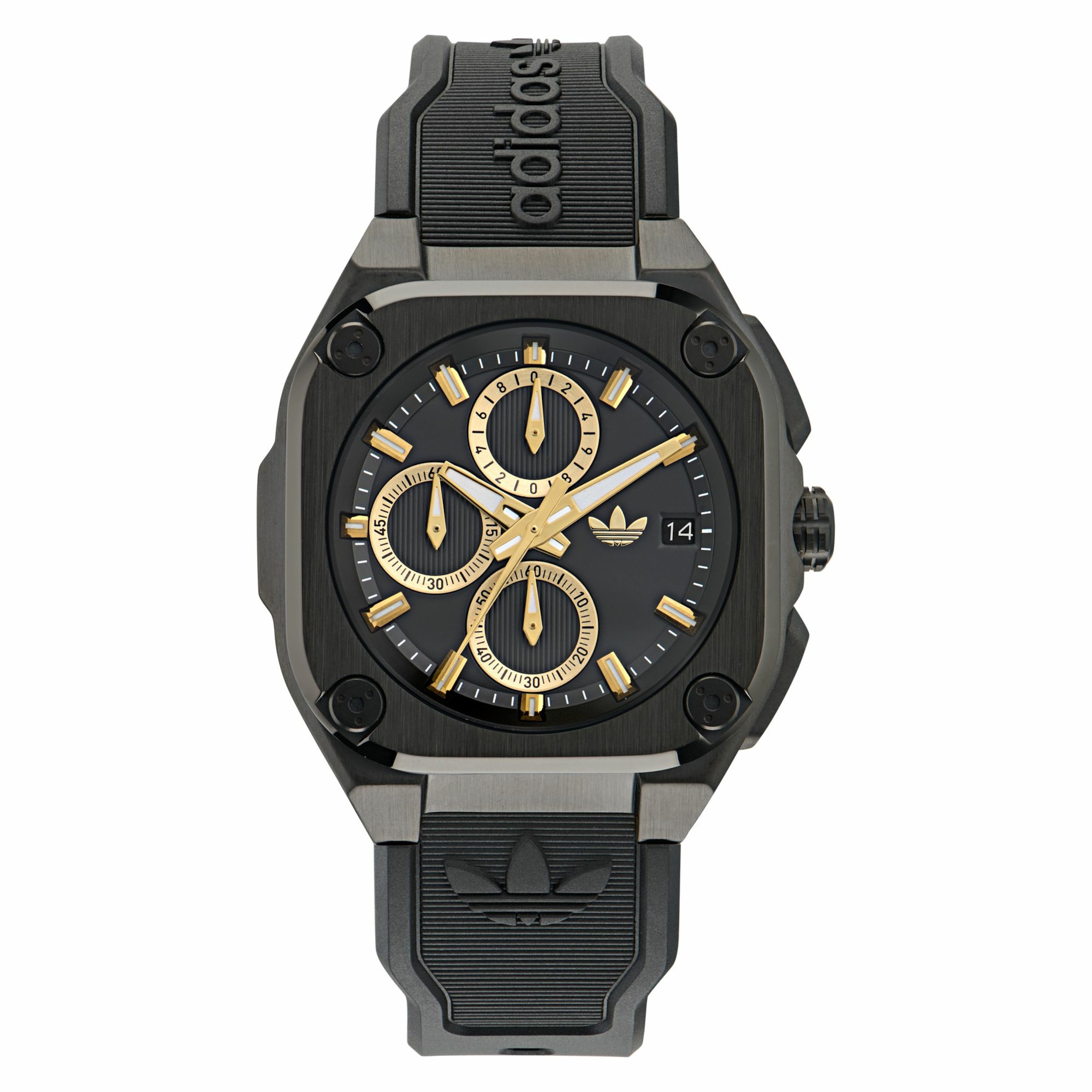 ADIDAS ORIGINALS Analoog horloge 'City Tech Three Chrono' in Zwart: voorkant