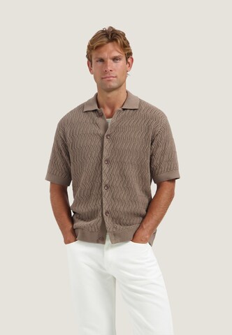 Dstrezzed Gebreid vest 'Joey' in Bruin: voorkant