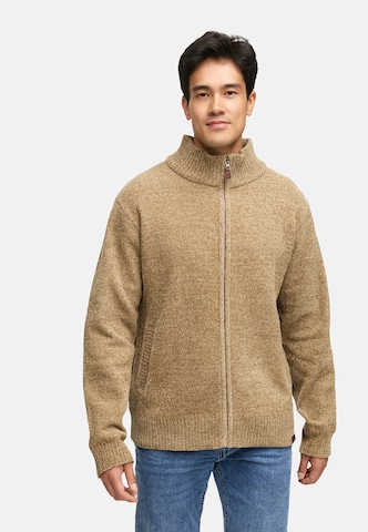 INDICODE JEANS Knit cardigan ' INFilion ' in Beige: front