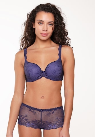 LingaDore T-shirt Bra 'DAILY LACE' in Blue: front