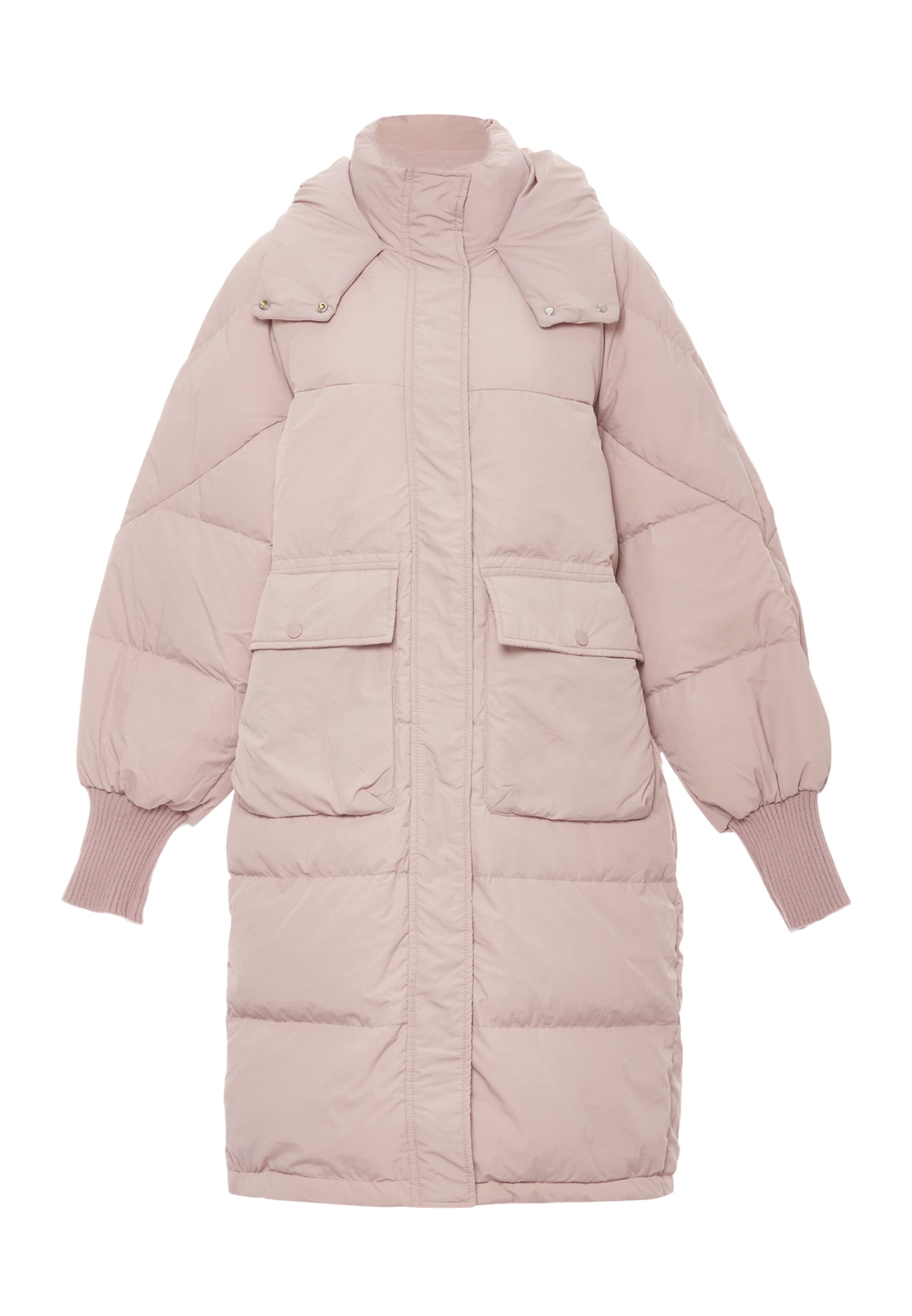 MYMO Pitkä talvitakki värissä vaaleanpunainen: etupuoli