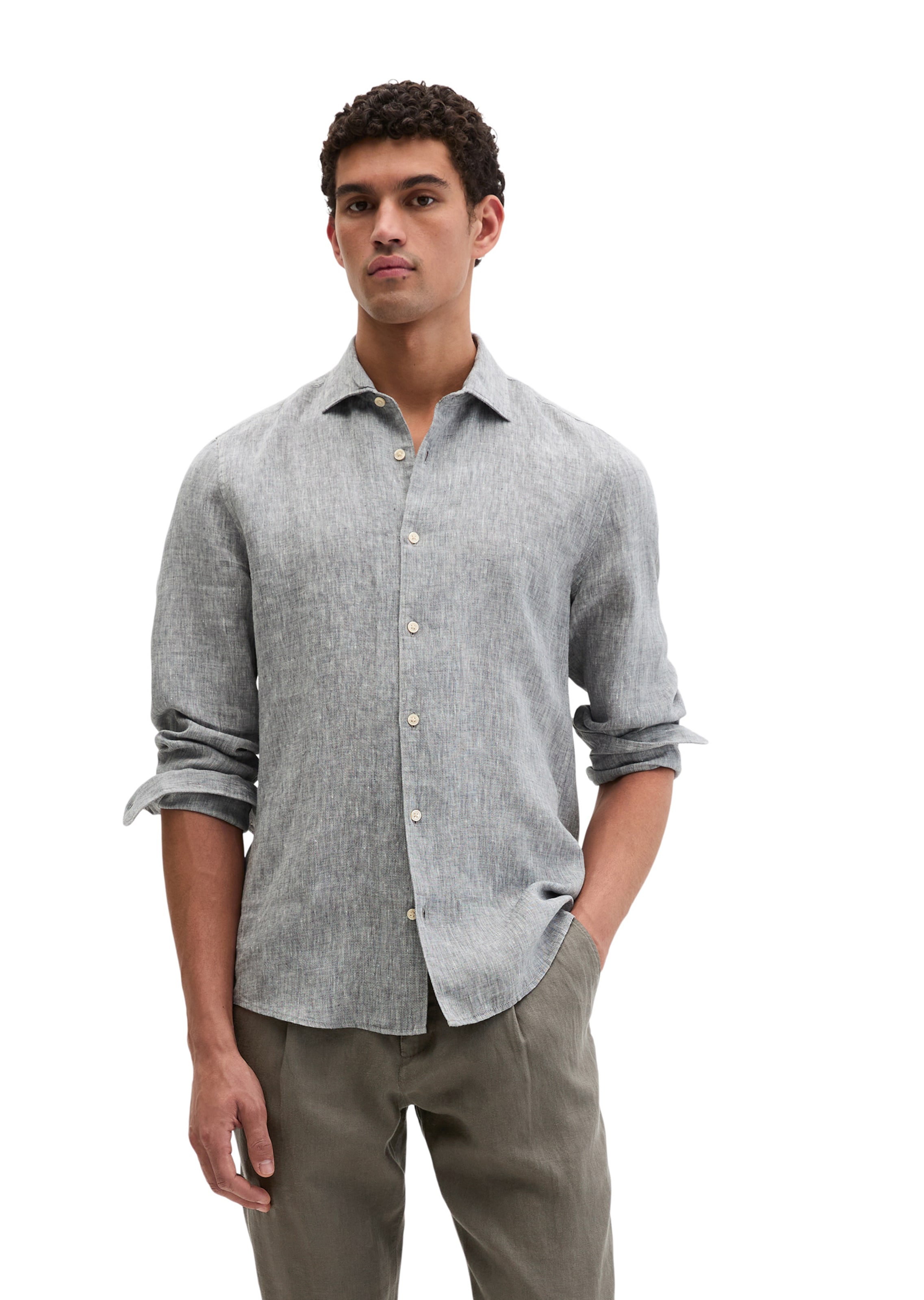 Marc O'Polo Regular Fit Hemd in Blau: Vorderseite