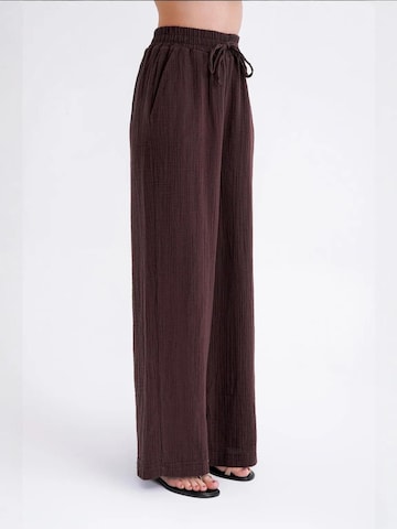 MixRay Wide leg Broek in Bruin