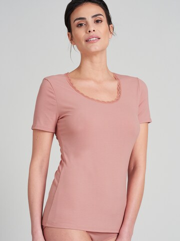 SCHIESSER T-Shirt 'Rib & Lace' in Pink: predná strana