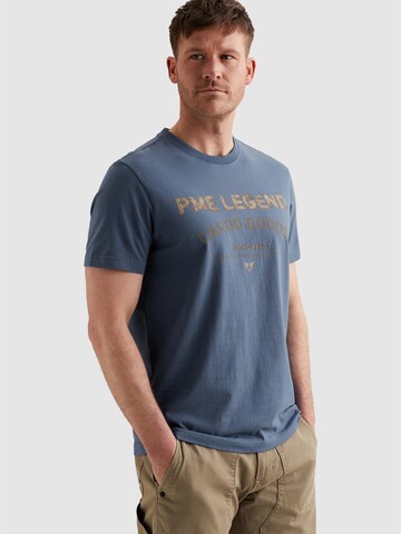 PME Legend Shirt 'PME LEGEND - T-shirt with signature artwork' in Blauw: voorkant