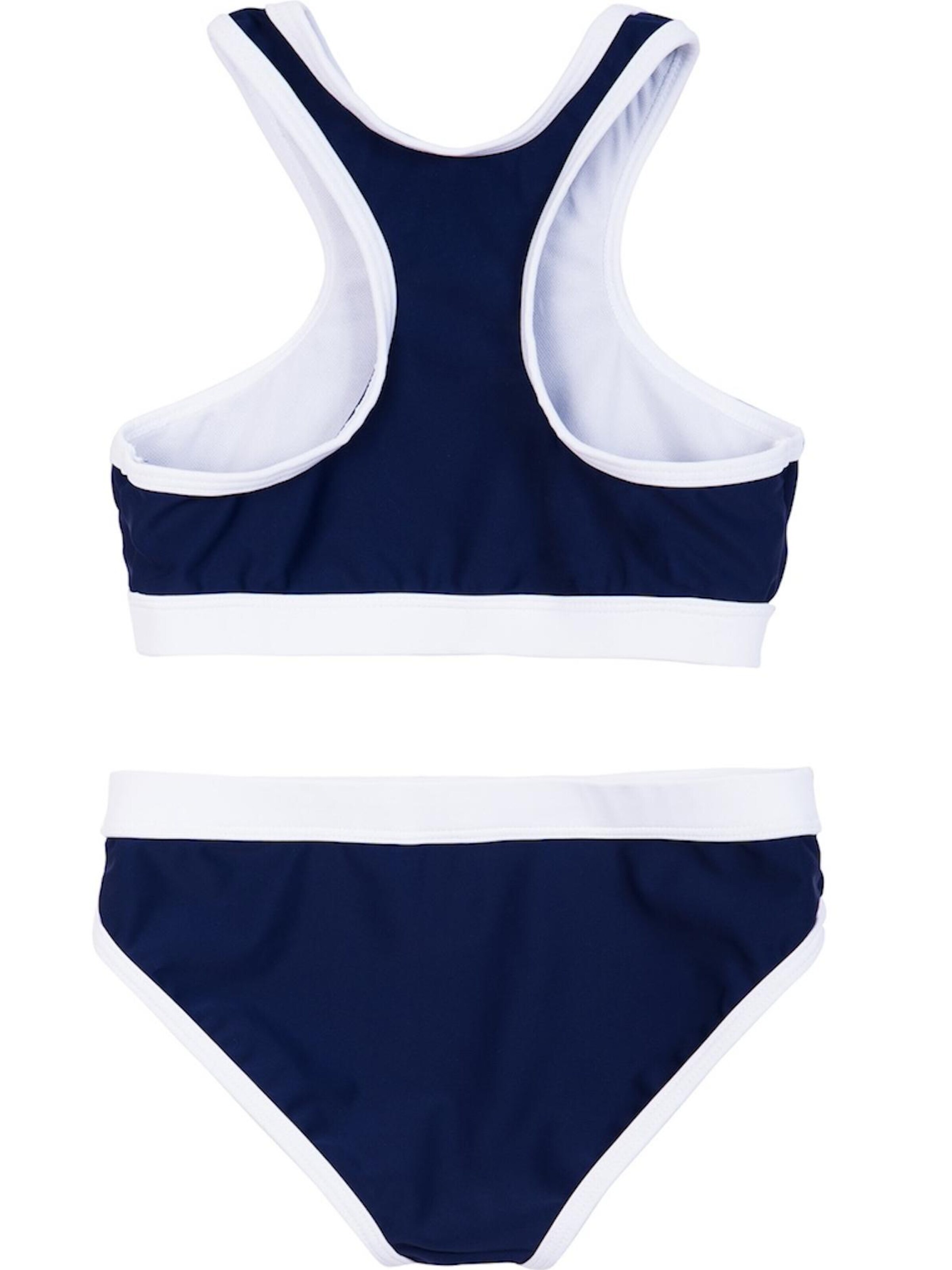 La V High neck Bikini 'Basic' in Blauw