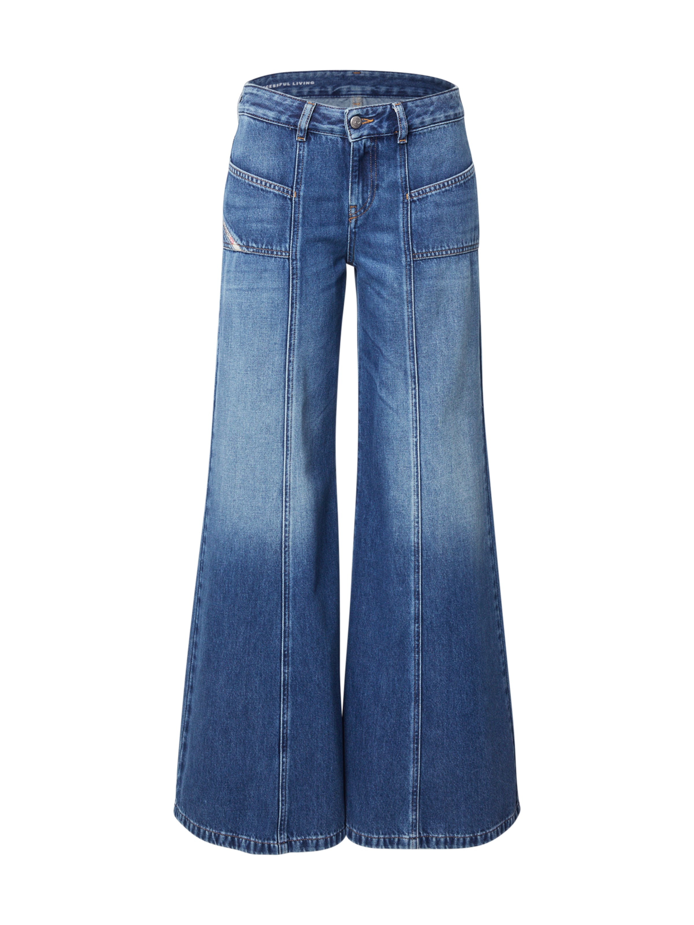 DIESEL Wide leg Jeans &#x27;AKII&#x27; in Blauw: voorkant