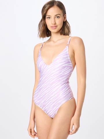 Hunkemöller - Soutien Bustier Fato de banho em roxo: frente